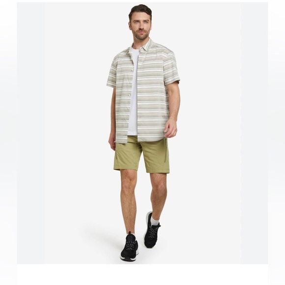 Arc’teryx Brohm Short Sleeve Striped Shirt in Ethereal Rune Brown L NWOT - Picture 2 of 9
